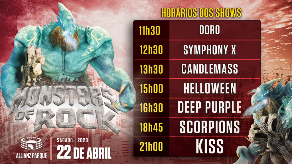 Monsters Of Rock confirma line-up com KISS, Scorpions, Deep Purple,  Helloween e muito mais - A Rádio Rock - 89,1 FM - SP